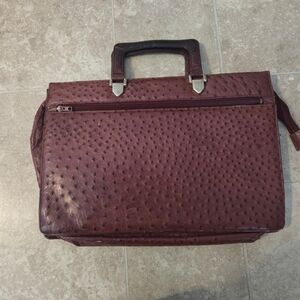CORBEAU Ostrich Leather breifcase Good Used See Photos